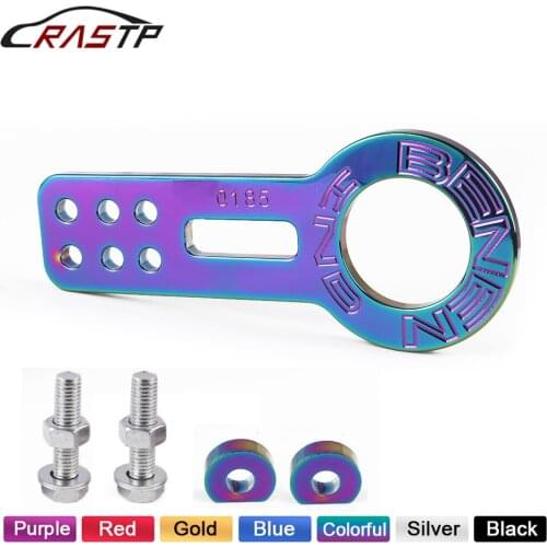 RASTP-BENEN Universal Racing car Front Tow Hook Fit for Car Auto Trailer Ring JDM Style Anodized Colorful RS-TH001