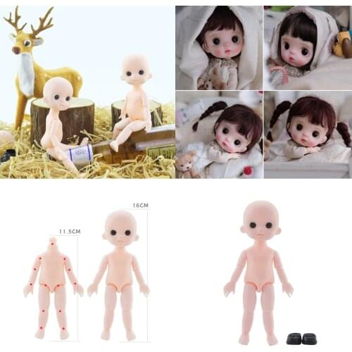 1/12 BJD Ball Jointed Figure Doll Body DIY Making Makeup Accessory BJD Girl Doll Body with Head