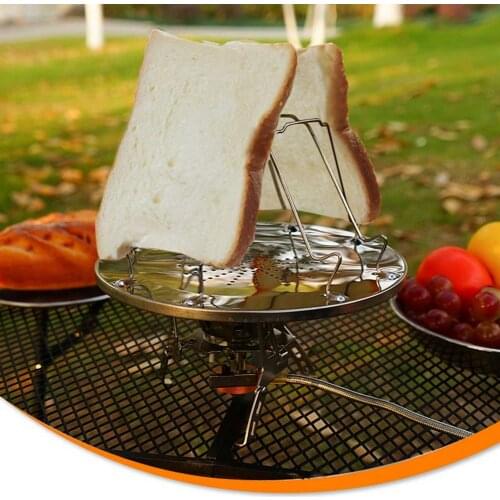 Toaster Rack Simple Portable Stainless Steel Toast Rack Outdoor Camping Toaster Folding Portable Grill Multi-Purpose Stove Grill