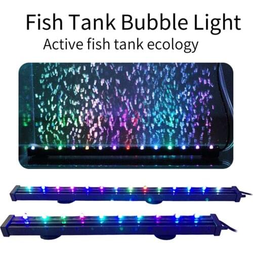 Aquarium Lamp Led Air Bubble Water Wall Oxygen Pump Air Stone Lighting Led Aquarium Light Aquario Fish Tank Supplies Seeyea