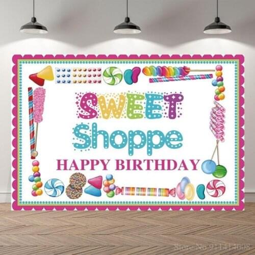 Sweet Shoppe Candy Donuts Photo Background Happy Kids Birthday Family Dinner Party Decoration Backdrops Photography