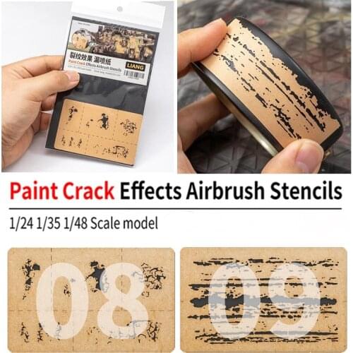 LIANG-0009 Chipping Effects Airbrush Stencil Tool for 1/24 1/35 1/48 Scale Model