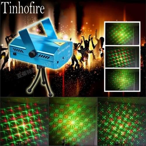 Tinhofire A-04G(YK) Remote Control Whirlpool MINI LED Stage Light Lamp R&G Laser Stage Lighting Sound Control Party KTV DISCO