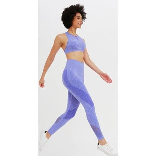 Spot! Spring 2020 new knitted seamless mesh stitching yoga fitness suit yoga suit sports suit
