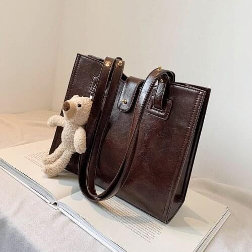 HISUELY Women Tote Bags 2021 High Quality Handbags European And American OL Retro Simple Fashion Briefcase Lady Shoulder Bag Q1