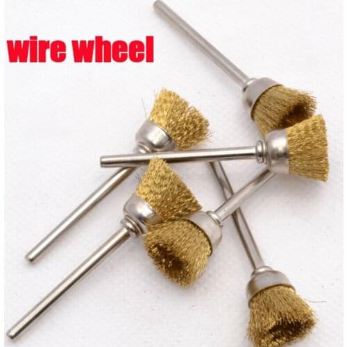 10pcs Steel Wire Wheel Brush dremel tools accessories rotary tool for mini drill tools electric burr deburring polishing wheel