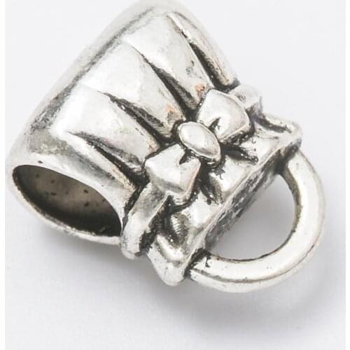 10Pcs/Lot package Antique Silver Color DIY Zinc alloy Big Hole Spacer Bead Charm Fits Jewelry making Bracelet js1079