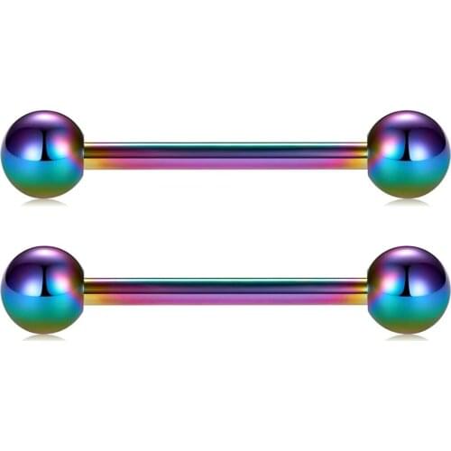 14G 12-18mm Nipple Rings Tongue Rings Straight Barbells Surgical Steel Body Piercing Jewelry