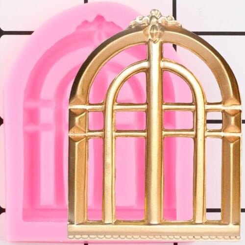 3D Window Cake Border Silicone Mold Party Cake Decorating Tools Cupcake Topper Fondant Mould DIY Candy Clay Chocolate Molds