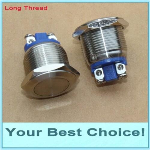 19mm Stainless Steel IP67 Waterproof Momentary anti-vandal Power Metal Push Button Switch