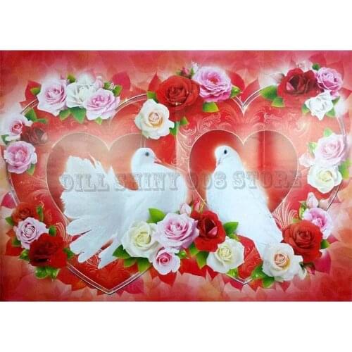 5D DIY Diamond Painting Love, dove peace Full Drill Diamond Embroidery Cross Stitch Mosaic Craft Kit Home Decor New Year Gift