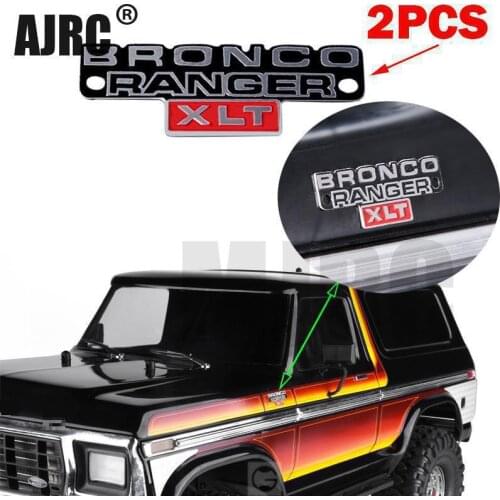 AJRC 2pcs Stainless Steel Stereo Logo Metal Badge For 1/10 Trx4 TRX-4 82046-4 Bronco Ranger Rc Crawler Car 2020 NEW