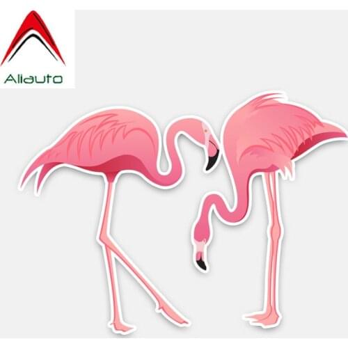 Aliauto Lovely Pink Flamingos Car Sticker Accessories Decor Personalized Vinyl Decal for Mercedes Honda Toyota Volvo,13cm*10cm