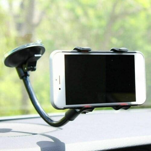 Car Phone Black Holder 3.54 Inches Flexible 360 Degree Phone Holder Mobile Windshield Phone Car Rotation For Phone Holder M M4F6
