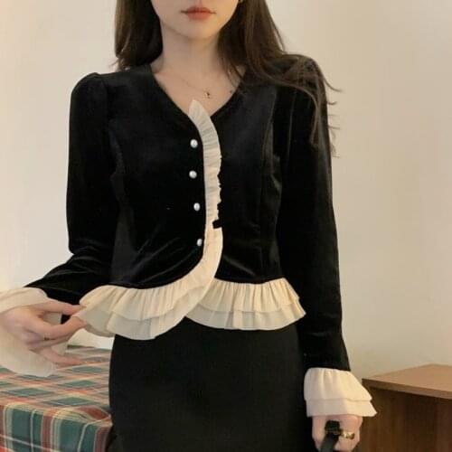 Chic Flying Sleeve Drawstring Single Breasted Blusas Elegant Lace Hollow Out Design Women Blouse Summer New Fashion Shirts