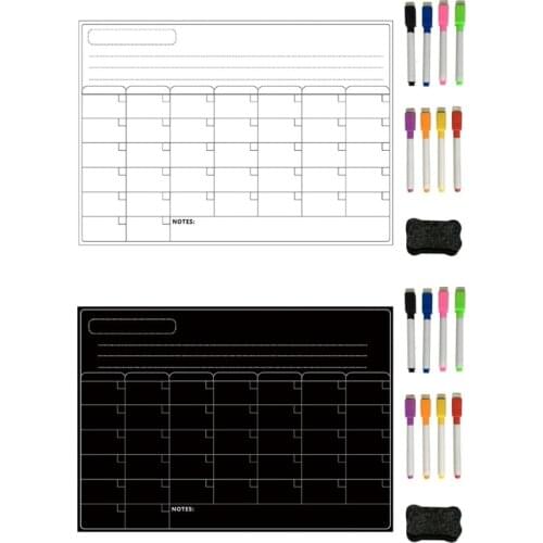 Magnetic Refrigerator Chalkboard,Weekly Menu, Meal Planner,Grocery Shopping List F3MA