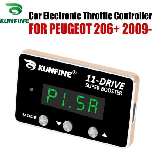 KUNFINE Car Electronic Throttle Controller Racing Accelerator Potent Booster For PEUGEOT 206+ 2009-After Tuning Part