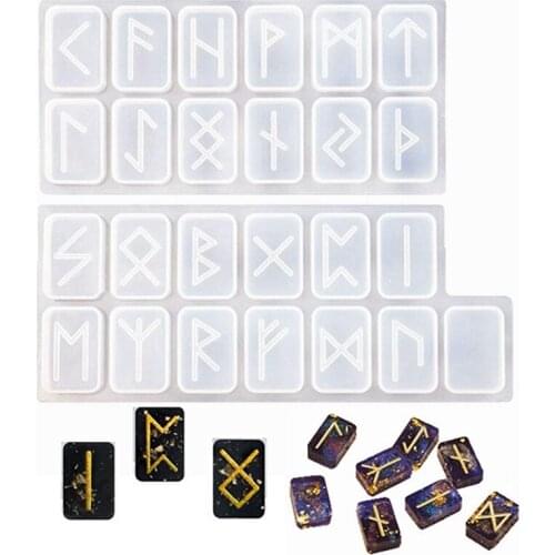 Rune Stones Resin Mold, Futhark Energy Symbol Resin Casting Silicone Mold for DIY Making Jewelry Pendant Crafts