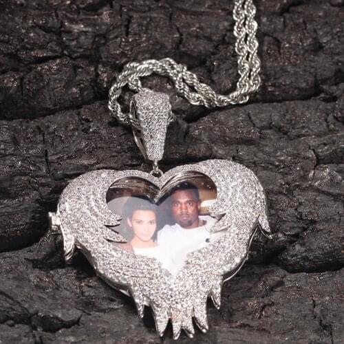 Personal Custom Photo Pendant Necklace New Design Heart Fashion Hip Hop Custom Jewelry For Men Custom Jewelry Drop Ship