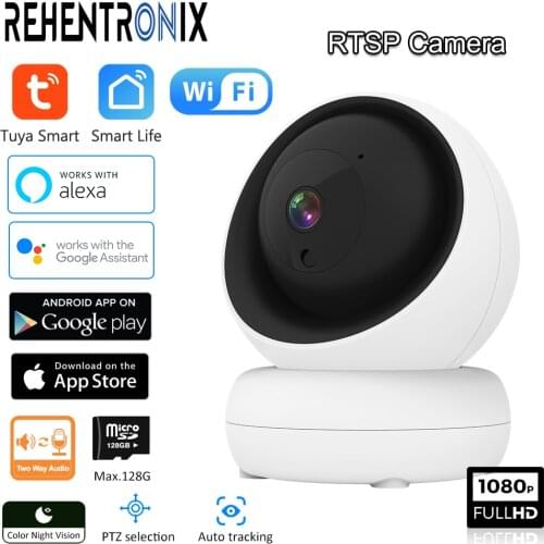 Tuya ONVIF RTSP Camera Smart Indoor WiFi PTZ 1080P IP Camera Wireless Security Camera with Auto Tracking With Alexa Google Home