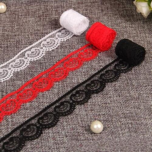 Beautiful embroidered heart lace ribbon unilateral net lace trim DIY decoration