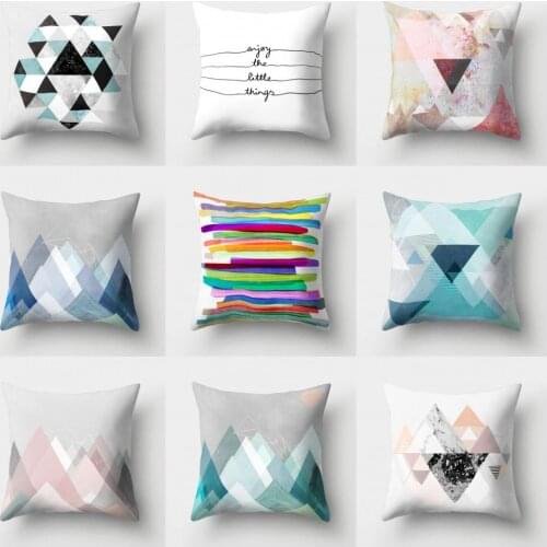 Creative Cushion Cover Home Decor Geometric Pillow Case Office Stripe Flywheel Pillow Case Car Waist Pillowcase Living Room Sofa