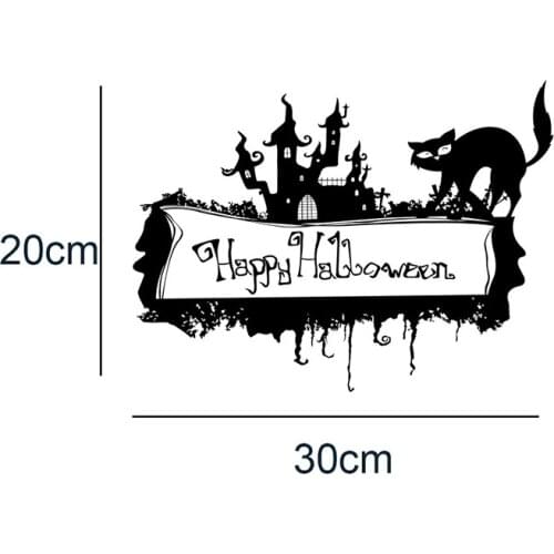 Halloween Wall Stickers Pumpkin Cat Skeleton Witch Pattern Innovative Window Wall Glass Atmospheres Sticker Gift for Kid GQ