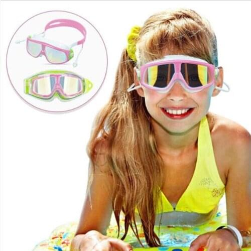 Swimming Goggles Comfortable Silicone Large Frame Adjustable Swim Glasses Children Anti-Fog UV Waterproof Swimming Eyewear
