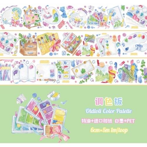 Color Palette PET Special Oil Washi Tapes Bullet Journal Masking Tape Adhesive Tape DIY Scrapbooking Washi Stickers