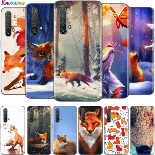 Transparent Cover Cute cartoon animal fox For OPPO AX7 A1K A93 A92 A73 A72 A53S A52 A32 A31 A9 A11 A7 A5 2020 Phone Case
