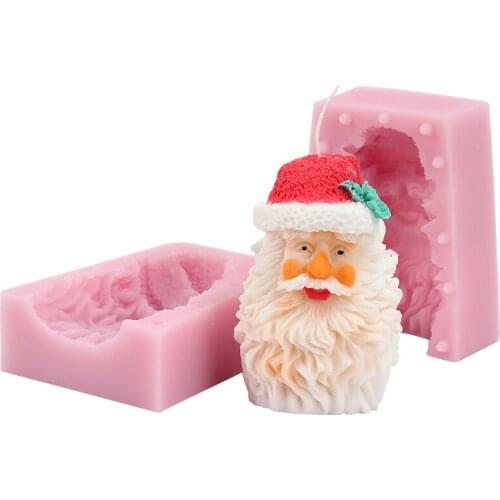 Nicole Silicone Soap Candle Mold 3D Xmas Santa Claus Shape Easy Unmold DIY Handmade Craft Chocolate Resin Clay Decorating Tool