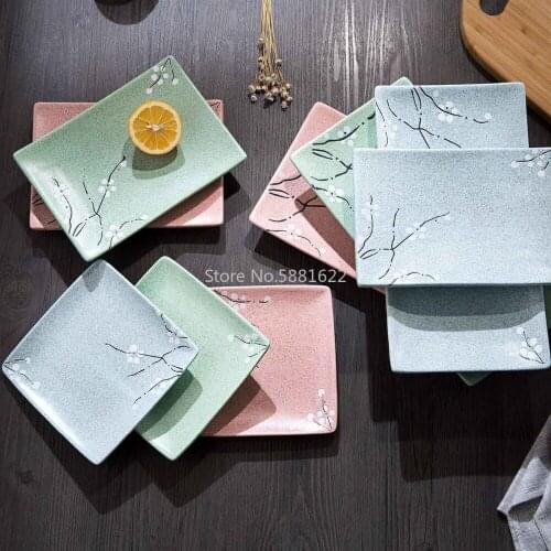 Dinner Plates Dishes Kitchen Ceramic Dish Dessert Food Plate Creative Snack Cake Tray Tableware Dinner Set Restaurant