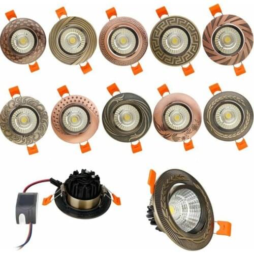 5W Antique Style Dimmable LED Recessed Ceiling Light Fixture Downlight Lamp + Driver Spotlight Lighting For Home Office Decor