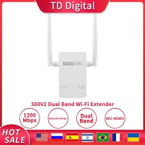 TOTOLINK EX300V2 Wireless Wifi Repeater Router Long Range Wifi Signal Booster 300Mbps Network Wifi Extender Plug and Play