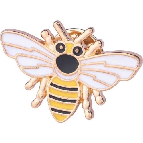 1pc Big Eyes Bee Soft Enamel Pins Lapel Pin Flying Insects Pns