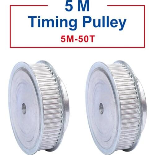 1 piece Timing Pulley 5M50Teeth teeth pitch 5 mm process hole 10 mm Aluminum pulley slot width 21/27mm for 20/25 mm timing belt