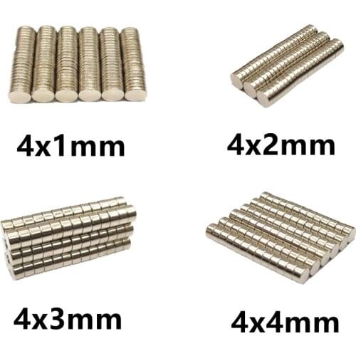 10 20 50PCS/LOT NdFeB Magnet 4*1 4*2 4*3 N35 Disc MAGNET 4x1 4x2 4x3 Round Speaker magnets
