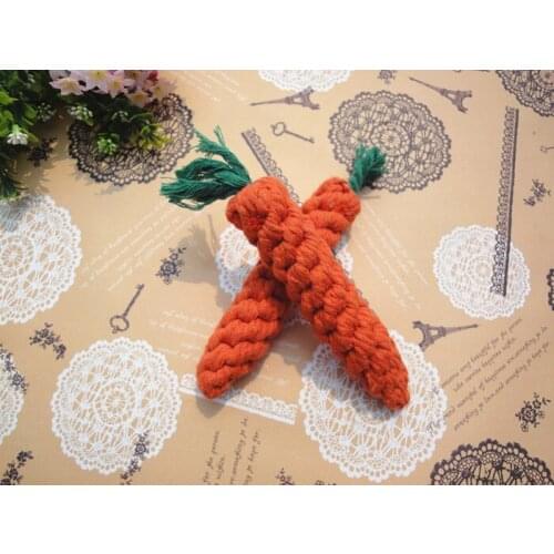 100PCS/LOTS Cotton Rope Dog Chew Toys Carrot Shape Cat Puppy Teether Molar Toy Pet Supplies