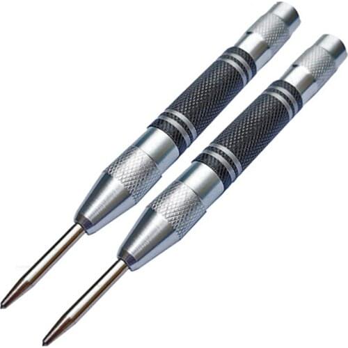 2Pcs Automatic Center Punch Center Hole Punch Spring Loaded Marking Starting Holes Tool Woodwork Tool Drill Bit