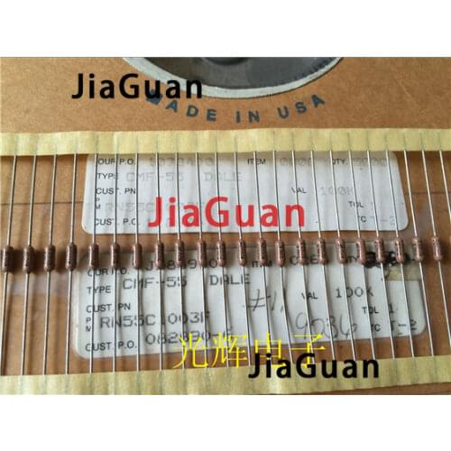 20PCS USA VISHAY DALE CMF55 0.25W 100K 1% Axial Resistance CMF-55 1/4W 100k RN55 military regulations metal film resistor