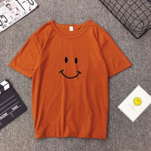 2021 Face Happy Unisex T-Shirt Hipster Yellow Clothing Casual Grunge Tee Vintage Happy Smiley Face Large Size 3XL Girl T Shirts
