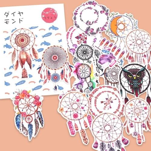 25Pcs Dream Catcher Sticker Diary Stickers Decorative Phone Journal Paper Stickers Stationery