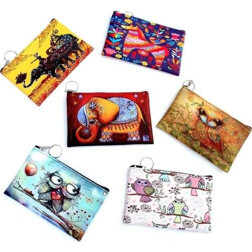 3D coin purse Owl Elephant Women cartoon zero wallet Ladies clutch change purse Female Zipper coins bag pouch
