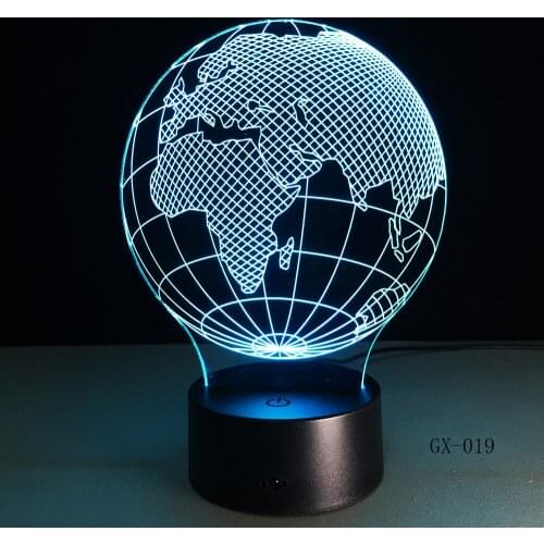 3D Visual Europe Map Globe Nightlight 7 Color Gradient Desk Table Lamp Bedside Lamp Child Kids Birthday Xmas Gifts GX-019