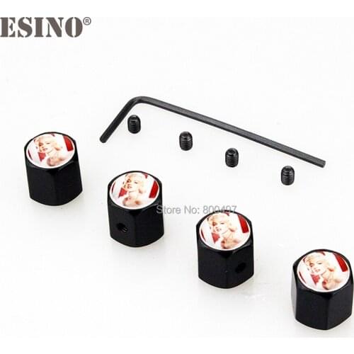 40 x Car Styling Marilyn Monroe Anti-theft Stainless Wheel Tire Valve Stems Caps Car Wheel Tire Stem Air Valve Caps