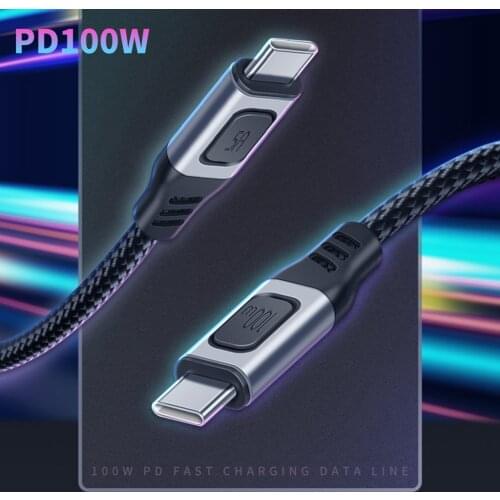 5A USB C to USB Type C Cable For Macbook Lenovo PD 100W USB-C Type-C PD Fast Charger Cord For Samsung S20 Laptop Phone Charger