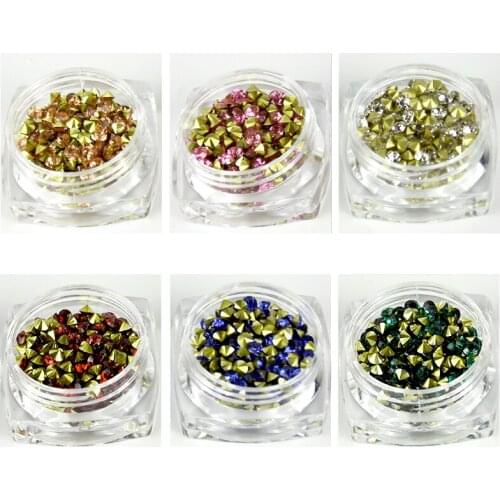 6 Boxes /Lot Crystal Rhinestone Pointed back SS12 - 3MM Clear Crystal Foiled Nail Art Round Faceted Rhinestones Cabochon Decotio