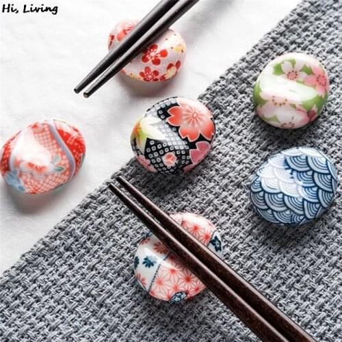 6 Styles Chopstick Rest Japanese Chopsticks Solid Ceramic Decorative Chop Sticks Holder Rack Spoon Fork Rest Kitchen Tableware