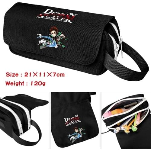 Anime Demon Slayer Kimetsu No Yaiba Pencil Case Student Pen Bags Stationery Cosmetic Makeup Storage Box