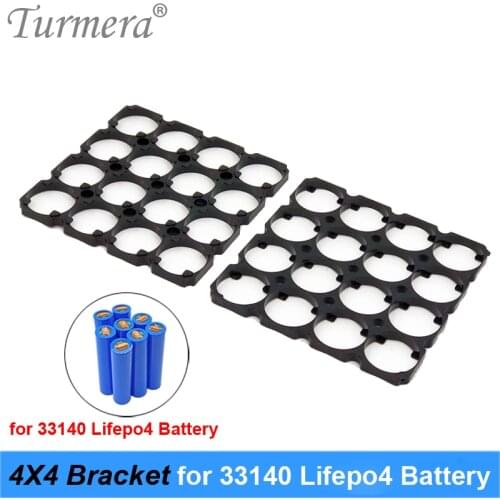 Turmera 33140 3.2V 15Ah 4X4 Lifepo4 Battery Bracket Holder Plastic Diameter 33.4mm for Battery Pack Solar Energy Storage Systems